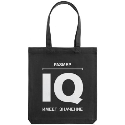 Холщовая сумка «Размер IQ», черная-1