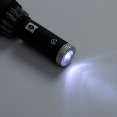 Зонт обратного сложения Norsken с фонариком, черный-7