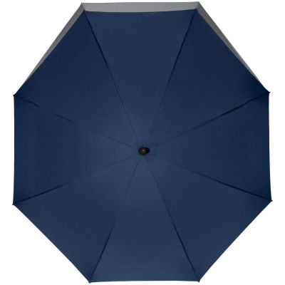 Зонт-трость Fiber Move AC, темно-синий с серым-2