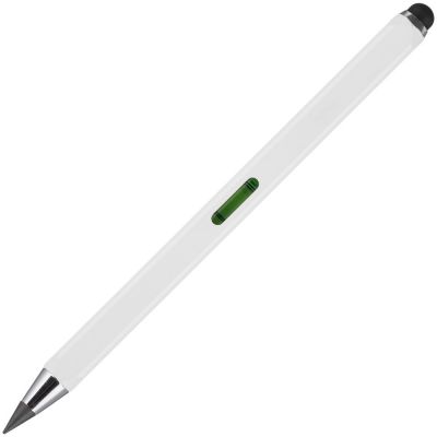 Вечный карандаш Quarta со стилусом и уровнем, белый-3