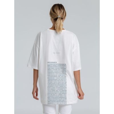 Футболка оверсайз «Почти полный Пи», молочно-белая-2