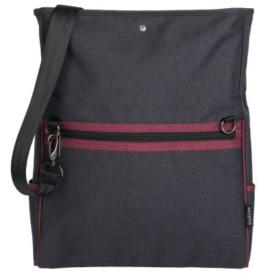 Сумка для ноутбука 2 в 1 twoFold, серая с бордовым-6