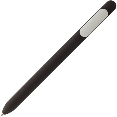 Ручка шариковая Swiper Soft Touch, черная с белым-1