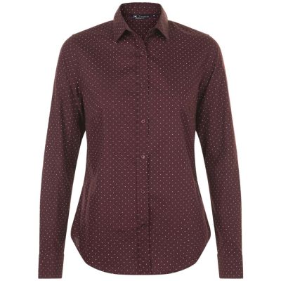 Рубашка женская Becker Women, бордовая с белым-0