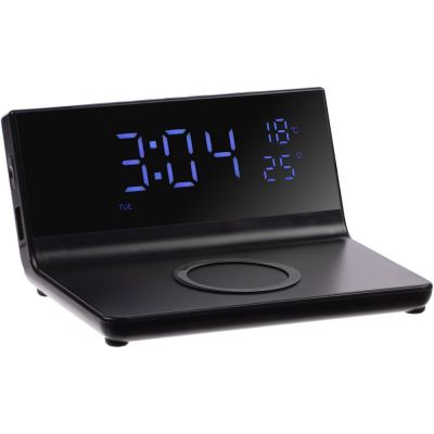 Зарядная станция с часами Electron, черная-1