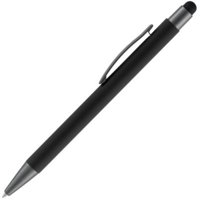 Ручка шариковая Atento Soft Touch Stylus со стилусом, черная-1