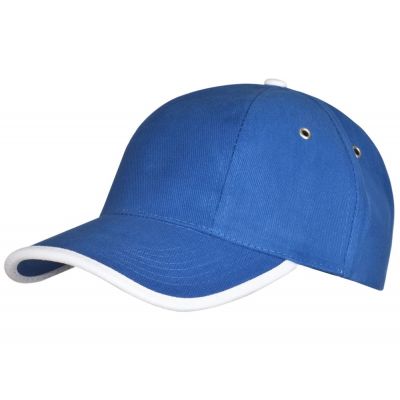 Бейсболка Unit Trendy, ярко-синяя с белым-0