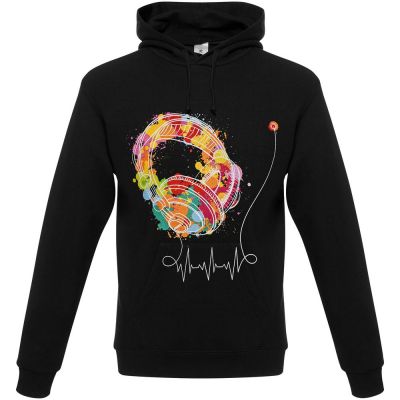 Толстовка Feel The Beat, черная-0