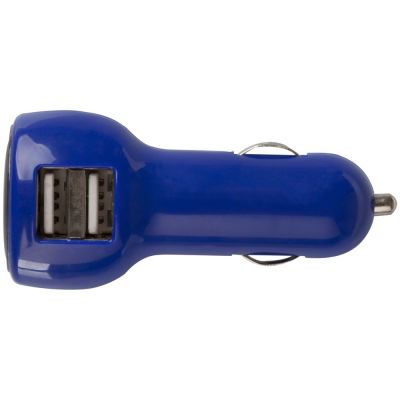 Автомобильное зарядное устройство с подсветкой Logocharger, синее-2