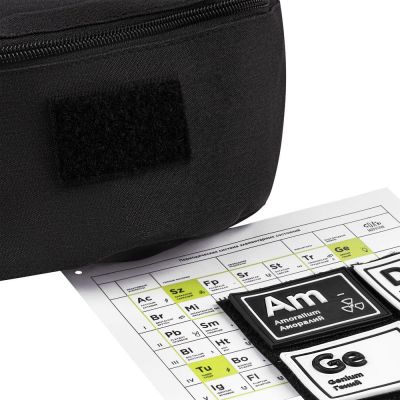 Поясная сумка с патчами «Химия состояний», черная-6
