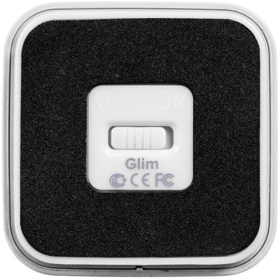 Беспроводная колонка с подсветкой гравировки Glim, белая-6