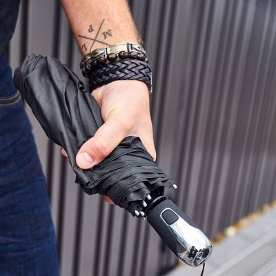 Зонт складной Steel, черный-6