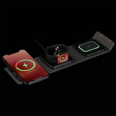 Складная станция беспроводной зарядки triFlex, черная-6