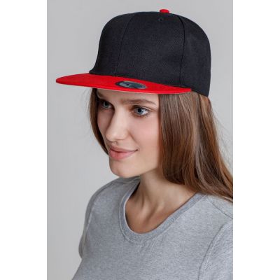Бейсболка Ben Hope с прямым козырьком, черная с красным-9