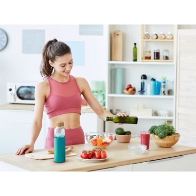 Бутылка для воды Dakar, прозрачная с белым-2