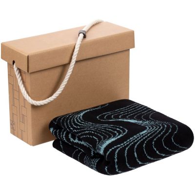 Плед Lumi Lure, черный с голубым-5