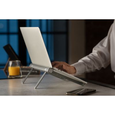 Подставка для ноутбука и планшета Rail Top, серебристая-7