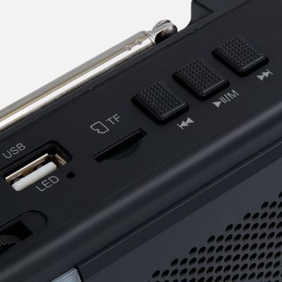 Bluetooth-колонка с радио Comradio, черная-5