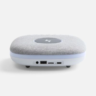 Bluetooth-колонка с беспроводной зарядкой и подсветкой Terrafonic, серая-3