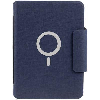 Органайзер с блокнотом и аккумулятором Oiro, синий-1