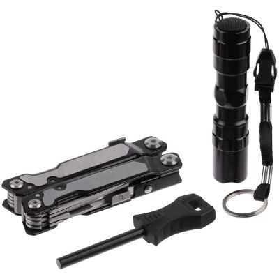 Набор Forster: мультиинструмент, фонарик, огниво, черный-1