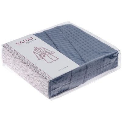 Халат вафельный мужской Boho Kimono, синий-8