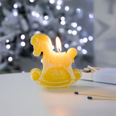 Свеча фигурная «Лошадка-качалка», желтая-4