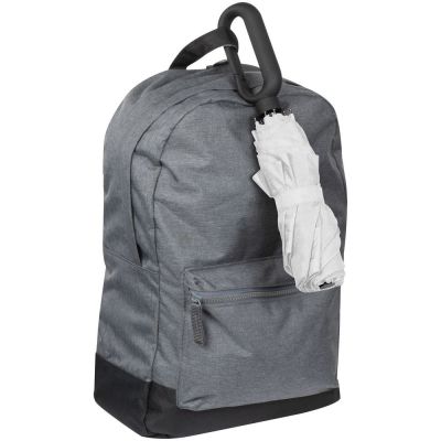 Зонт складной Hoopy с ручкой-карабином, белый-4