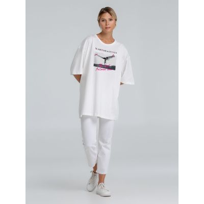 Футболка оверсайз «Слабоумие и отвага», молочно-белая-3