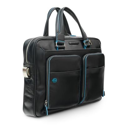 Сумка с отделением для ноутбука Piquadro Blue Square, черная-0