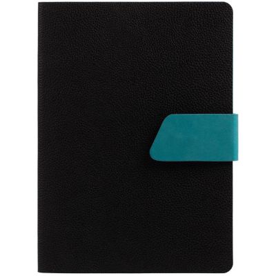 Ежедневник Boom, недатированный, черный с бирюзовым-1
