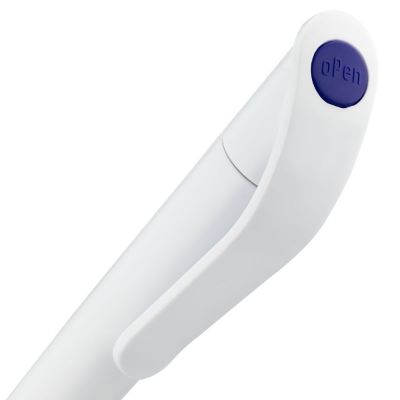 Ручка шариковая Grip, белая (молочная) с синим-3
