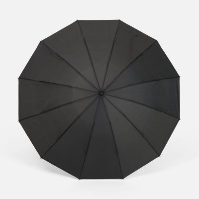 Зонт складной Skymate с УФ-защитой и ручкой-карабином, черный-1