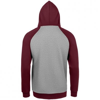 Толстовка унисекс Seattle, серый меланж с бордовым-1