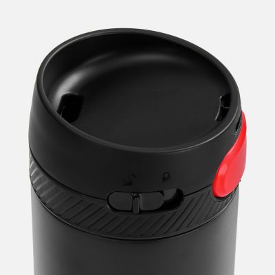 Термостакан X1 с цветной кнопкой, черный с красным-2