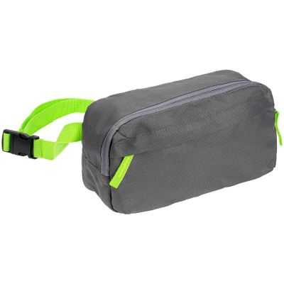 Поясная сумка Sensa, серая с салатовым-0