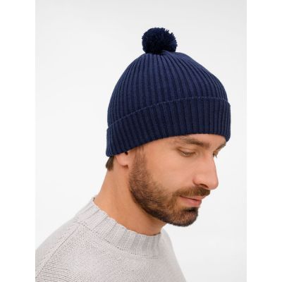 Шапка Catch Match с помпоном, темно-синяя-3