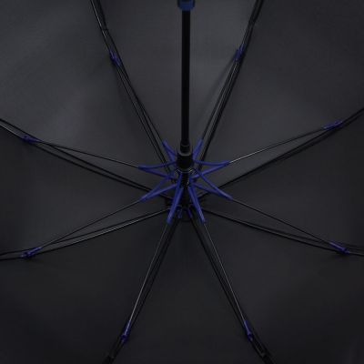 Зонт-трость Hidecolor с цветными спицами, черный с синим-2
