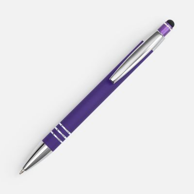 Ручка шариковая Sansen Soft Touch со стилусом, фиолетовая-2