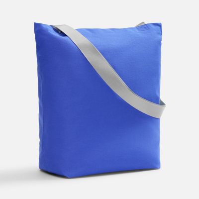 Шопер B5, синий с широкими серыми ручками-0