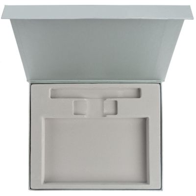 Коробка Memo Pad для блокнота, флешки и ручки, серебристая-1