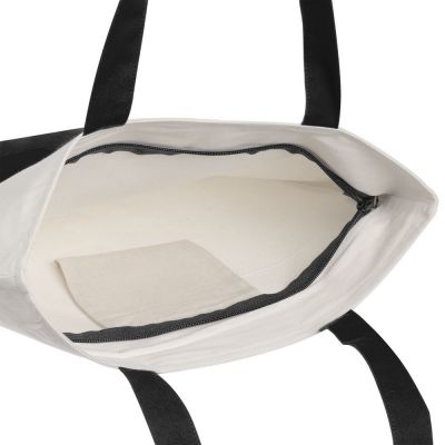 Сумка для покупок на молнии Shopaholic Zip, неокрашенная с черным-3