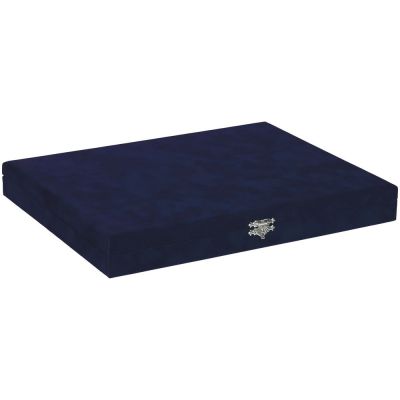 Шкатулка Velouria, синяя с серебристым замочком-0