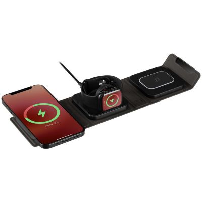 Складная станция беспроводной зарядки triFlex, черная-0