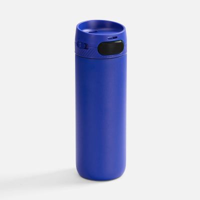 Термостакан X1 с цветной кнопкой, синий с черным-0