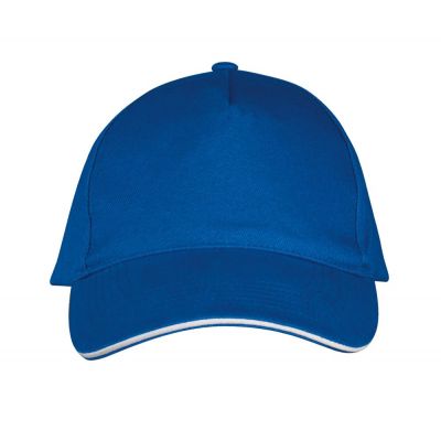 Бейсболка Long Beach, ярко-синяя с белым-1