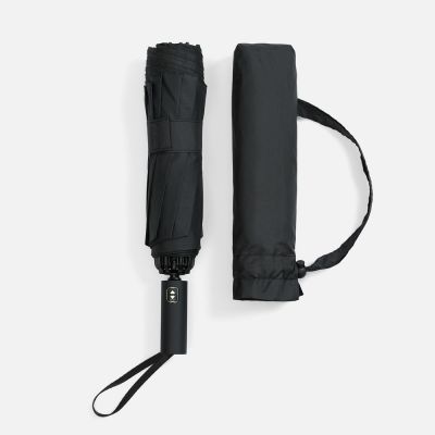 Зонт обратного сложения twoGether с двойным куполом, черный-4