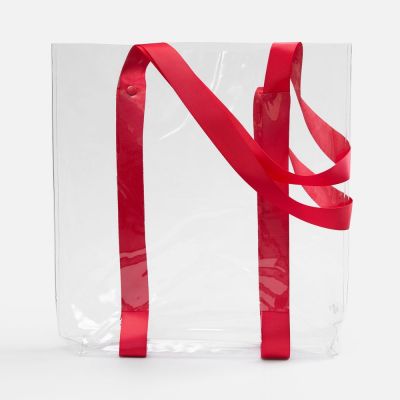 Шопер Clear Fest, ver.2, прозрачный с красными ручками-1