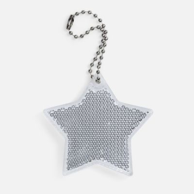 Пешеходный светоотражатель с цепочкой «Звезда», белый-0