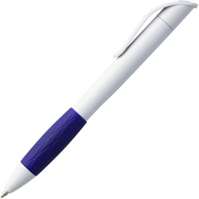 Ручка шариковая Grip, белая с синим-1